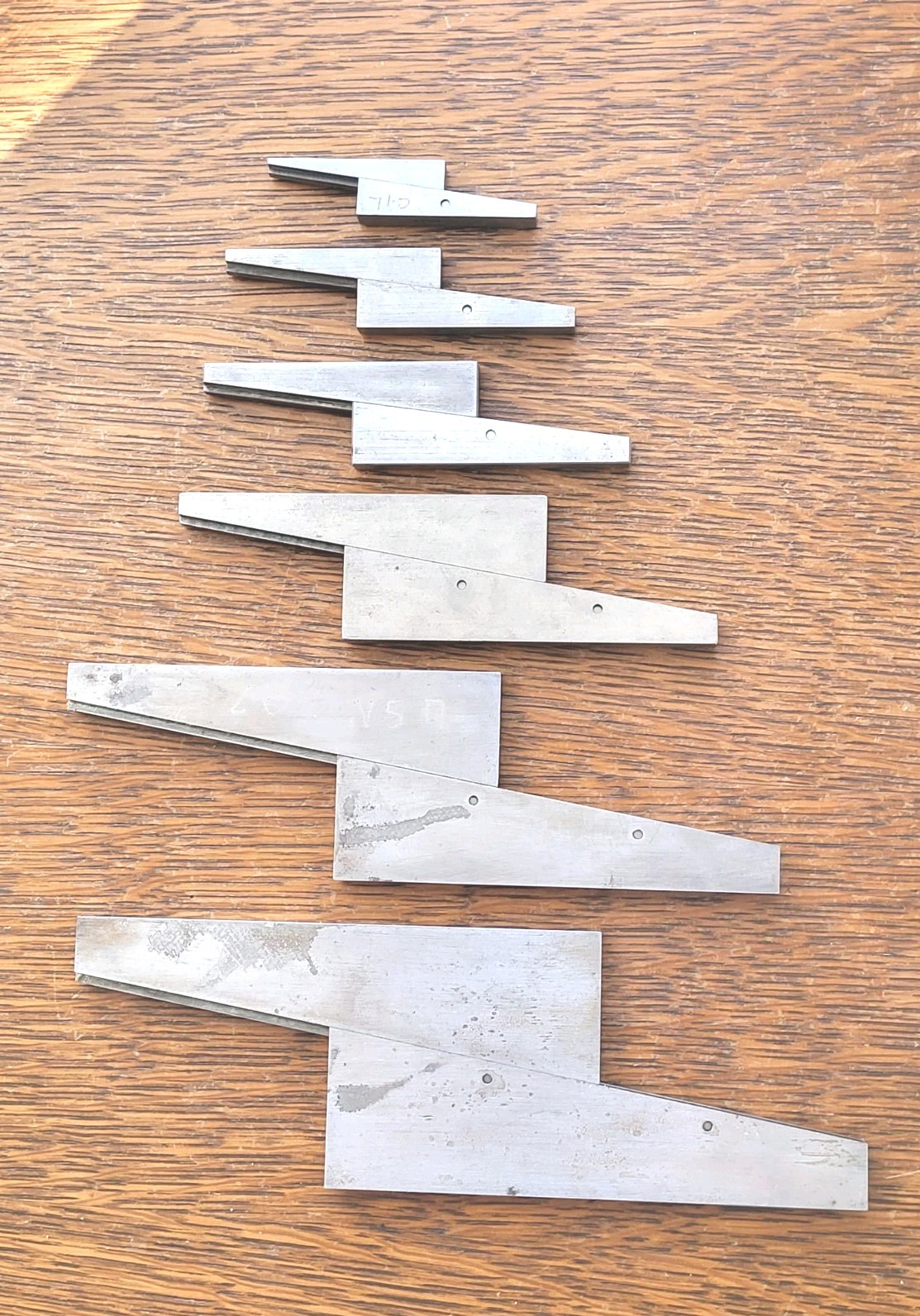 (6) Vintage L. S. Starrett No. 154 Parallels (A-F) Machinist Tools USA