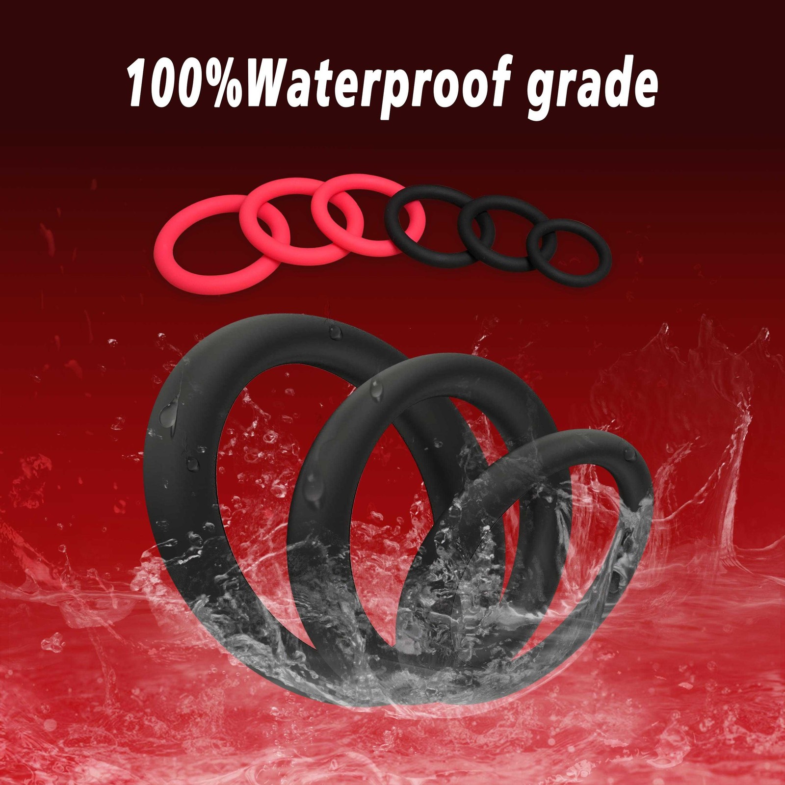 7PCS Silicone Cock Ring Super Stretchy Strong Stay Hard Penis Rings Men Sex Toys