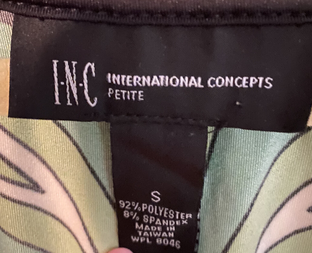 International Concept Women’s Dress Retro Black & Green Size Petite Small