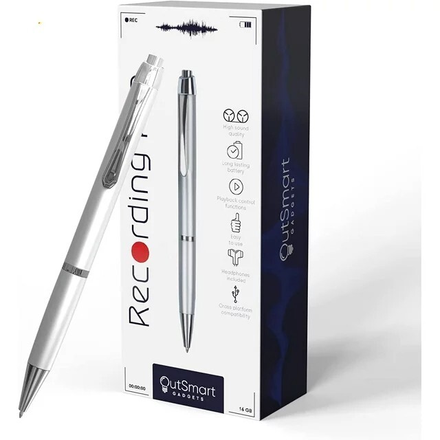 Digital Pen Voice Recorder, Audio Recordings 1 Click Operation 400 Record Hours