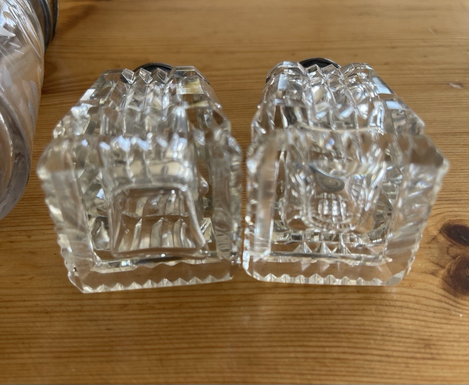 Lot of 5 Vintage/Antique Crystal Etched Condiment Shakers & Cruets Birks & Co...
