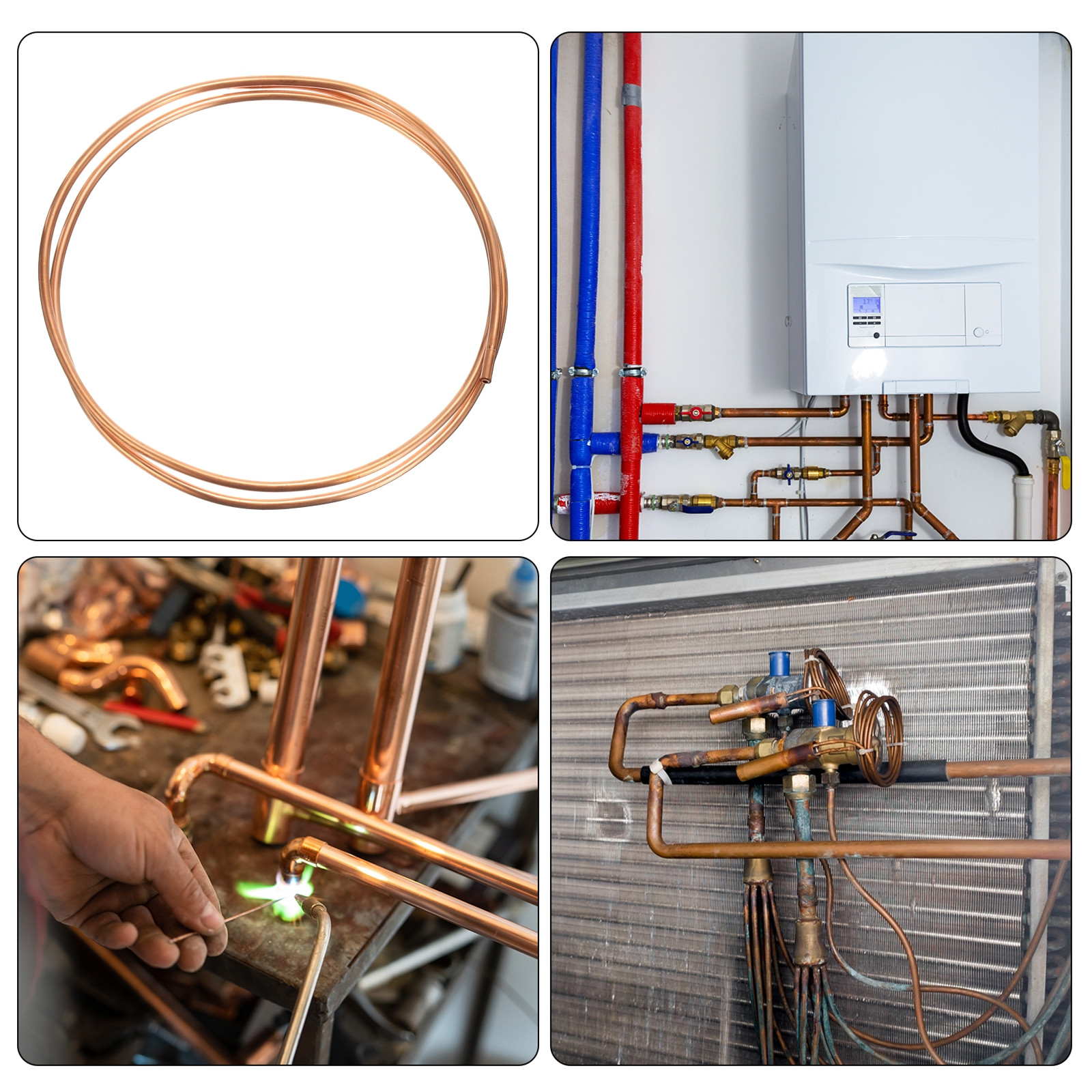 Copper Tube 1/8" OD x 3Ft 1/64" T Refrigeration Flexible Pipe Seamless Hollow