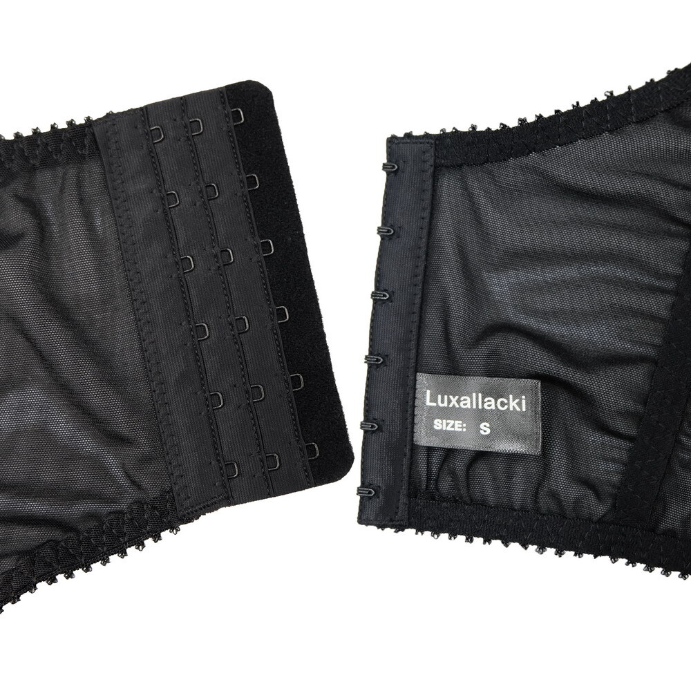 Luxallacki Stretchy Mesh Garter Belt with 6 Adjustable Y-straps and 12 Buckles