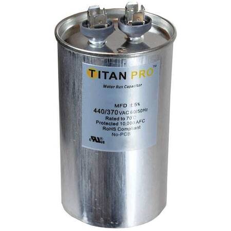 Titan Pro Trcf40 Motor Run Capacitor,40 Mfd,4-7/16 In. H