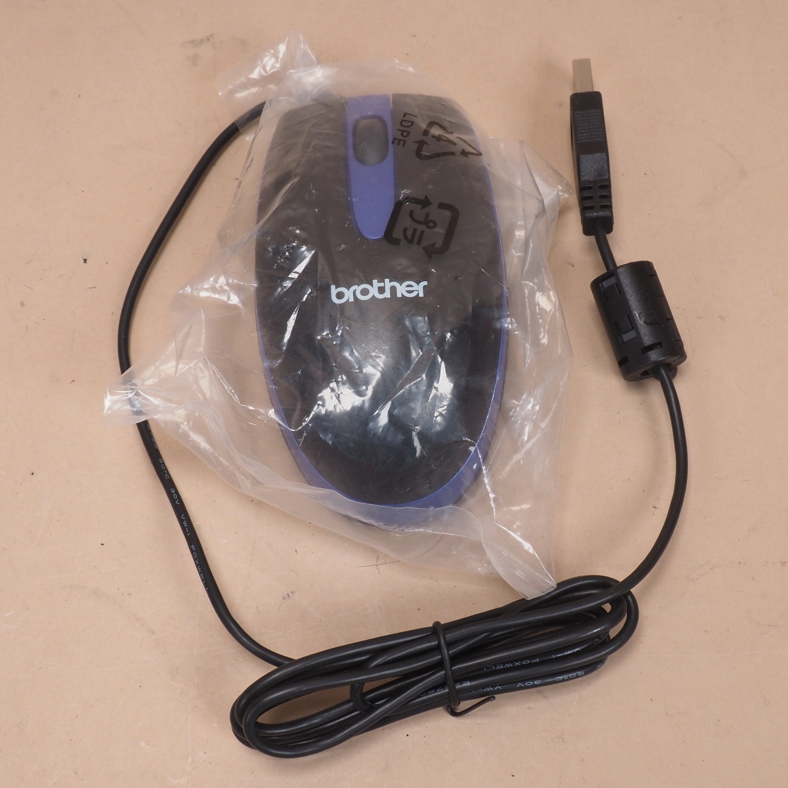 Black Purple Genuine Brother Sewing Machine Optical USB Mouse MSU0718T-E56