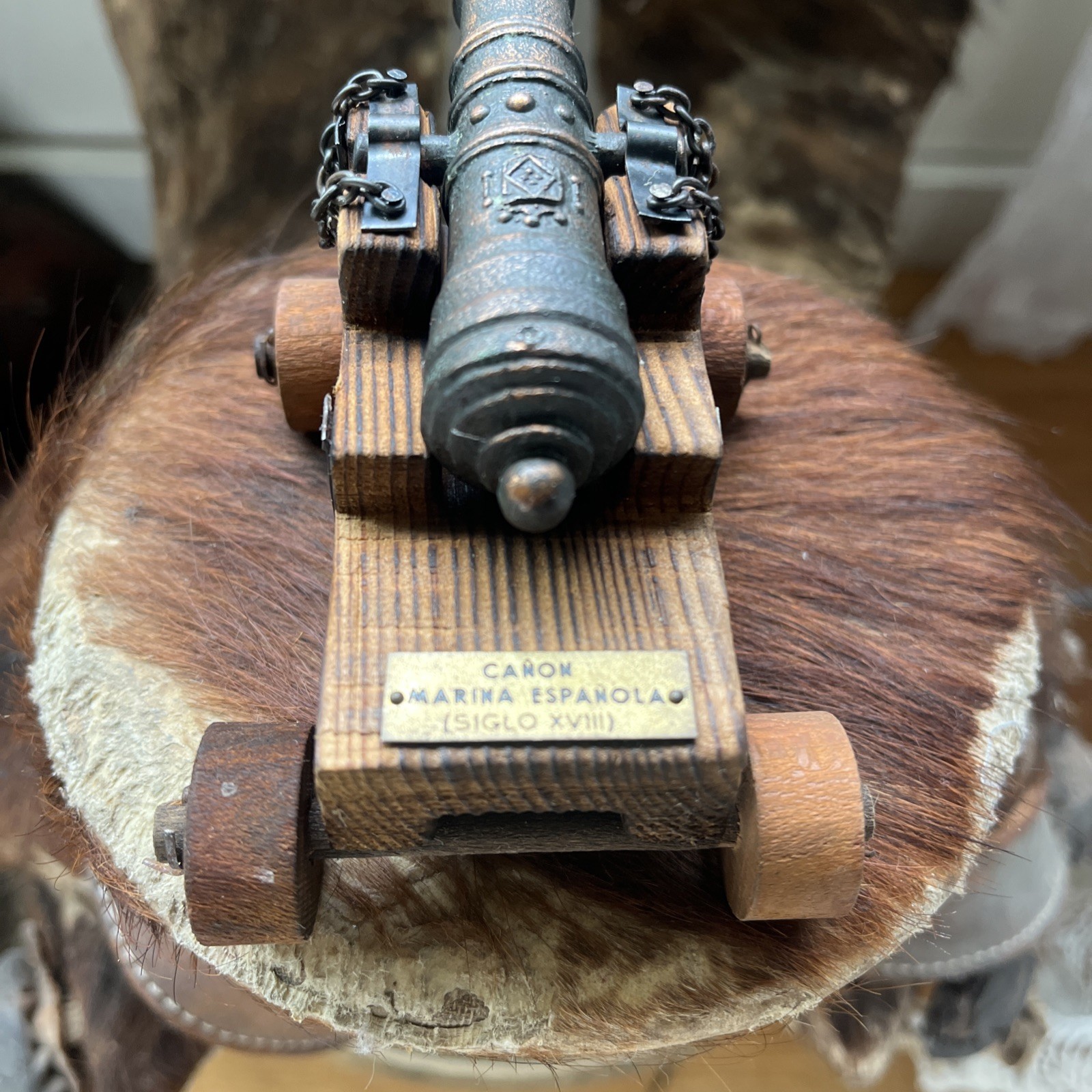 Vintage Model Antique Cannon Replica Canon Marina Espanola Siglo XVIII