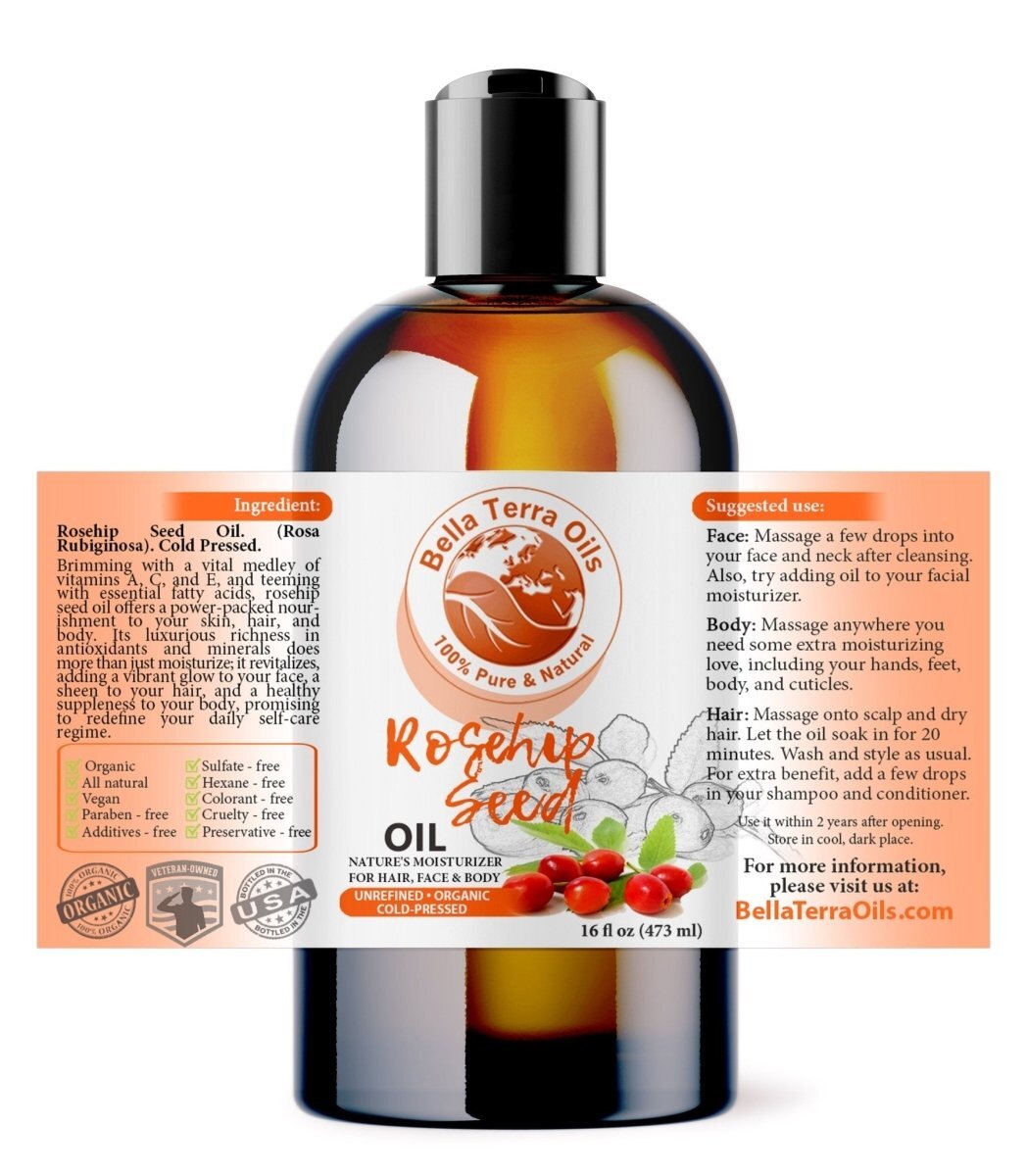 Rosehip Seed Oil: Cold-Pressed, Pure, Ideal for Skin Regeneration and Care