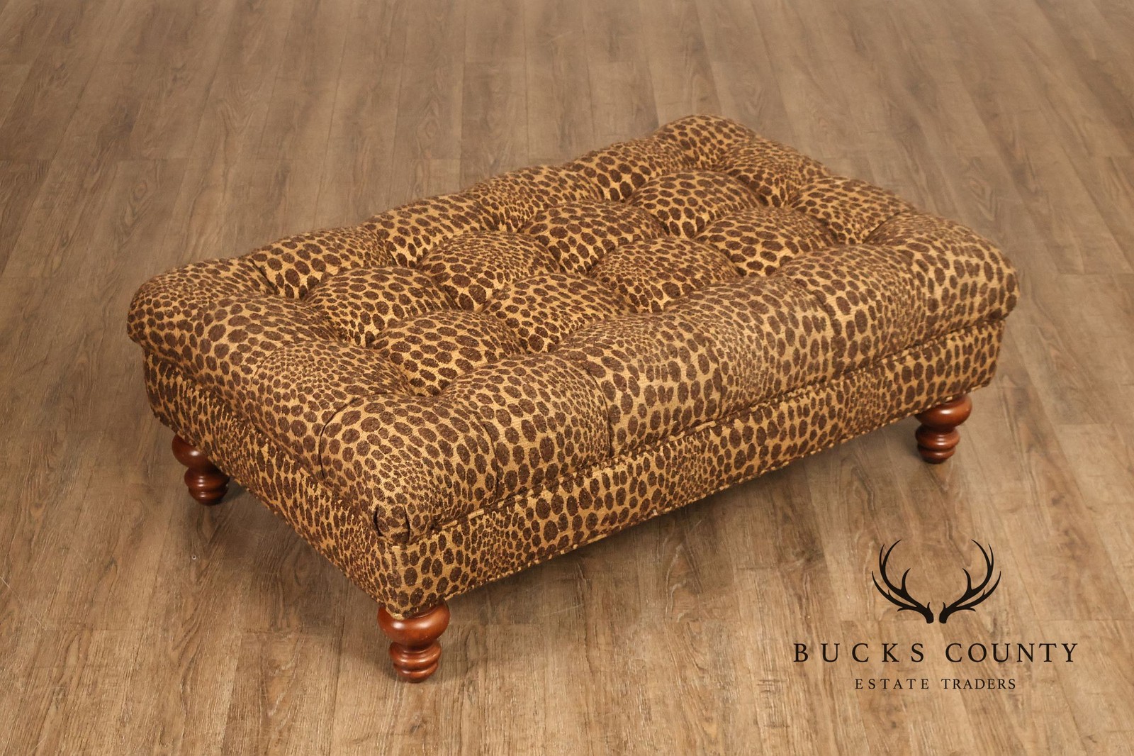 English Regency Style Large Tufted Ottoman