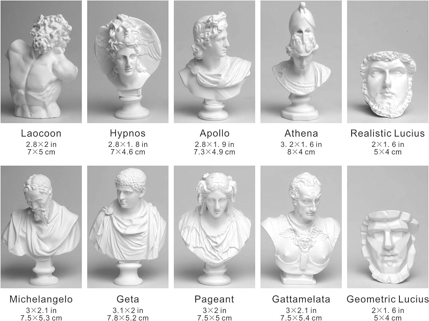 Greek Mythology God Goddess David Venus Mozart Bust Figurine Sculpture Statue