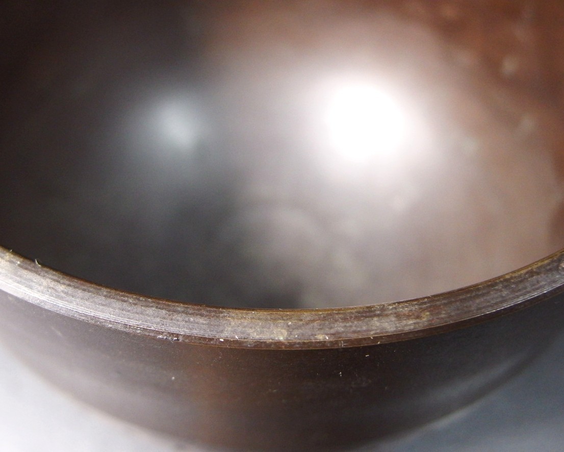 or25110 JAPANESE BUDDHIST SINGING BOWL ORIN GONG 6.3 inch / 16 cm Wide VINTAGE