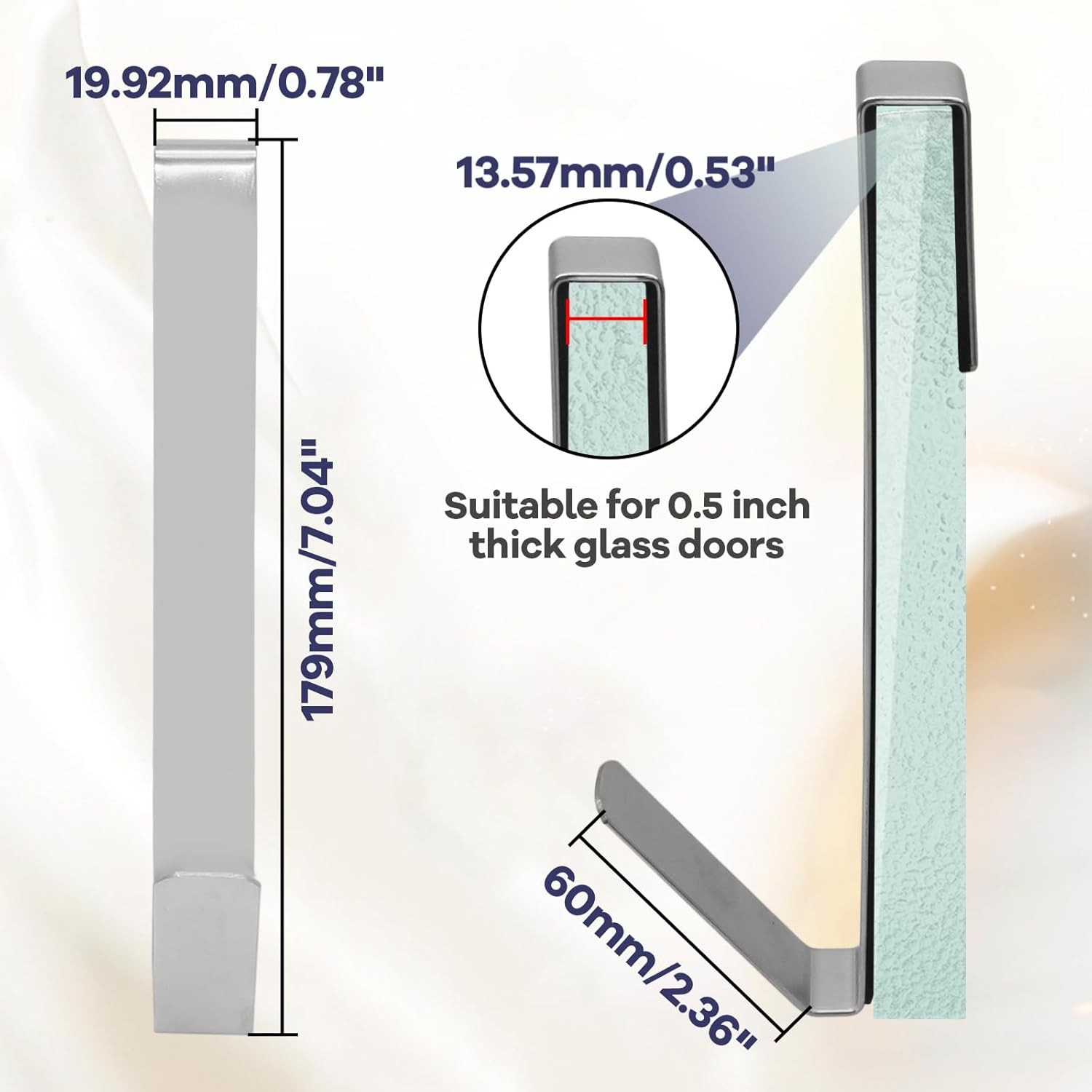 Zorfeter 7 Inch Extended Over Shower Door Hook, Stainless Steel Heavy Duty Showe