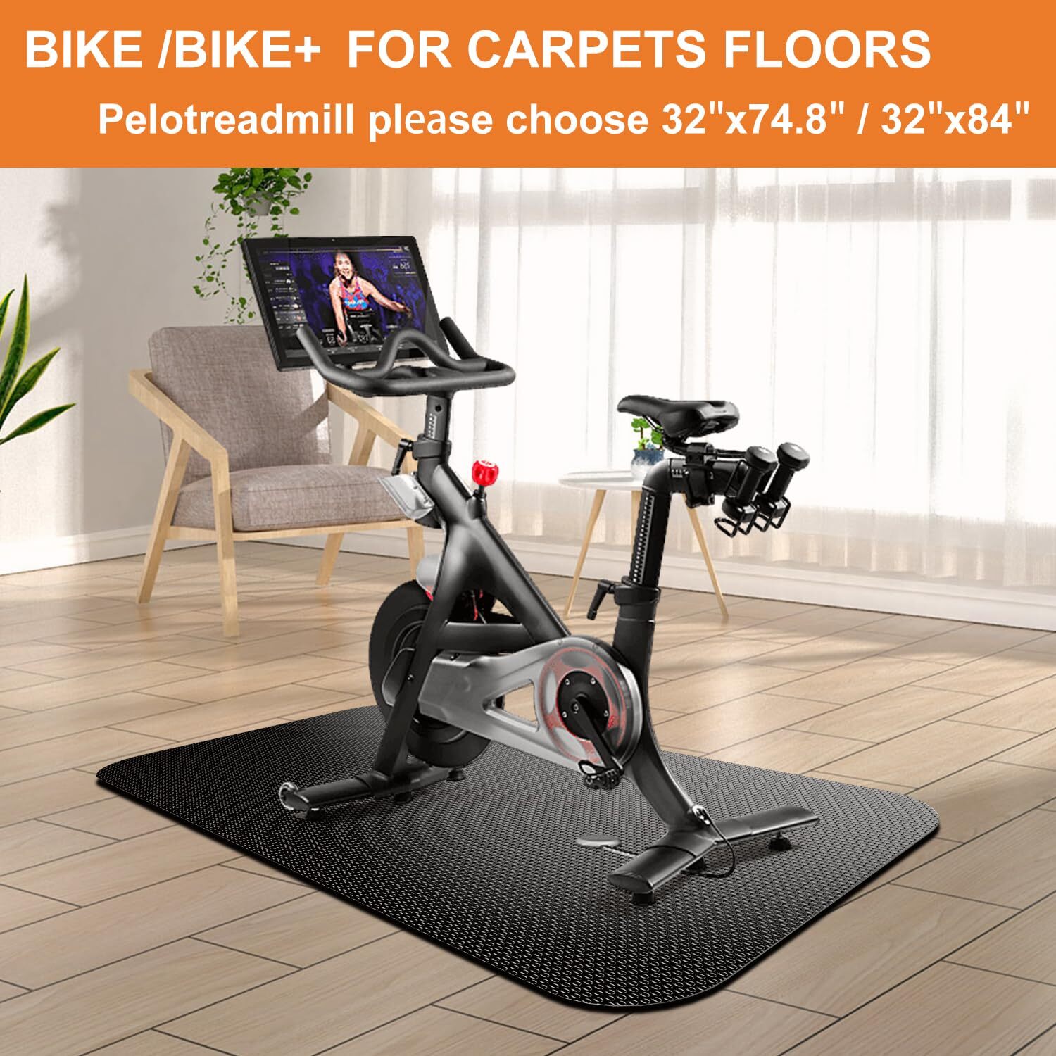 Mat for Exercise Bike for Floor,Bike Mat Indoor,Exercise Equipment Mat,Treadmil