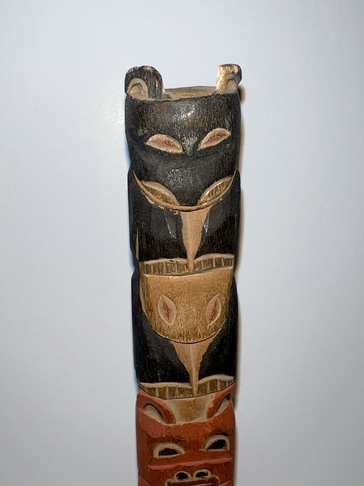 Native American Indian Pacific Northwest Coast Carved Tlingit 7" Tall Totem