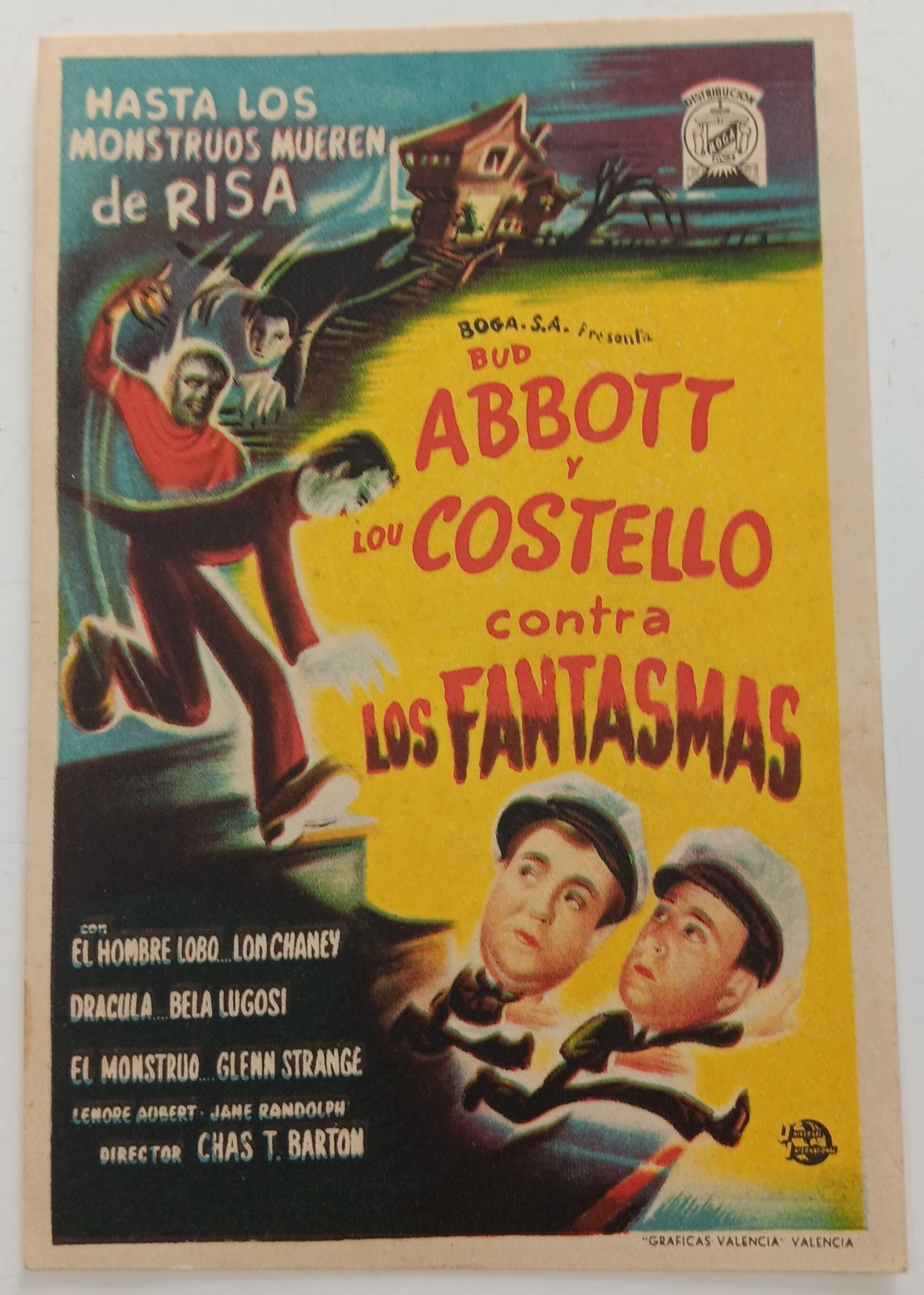 ABBOTT & COSTELLO MEET FRANKENSTEIN 1948 Original Comedy Movie Spanish Herald