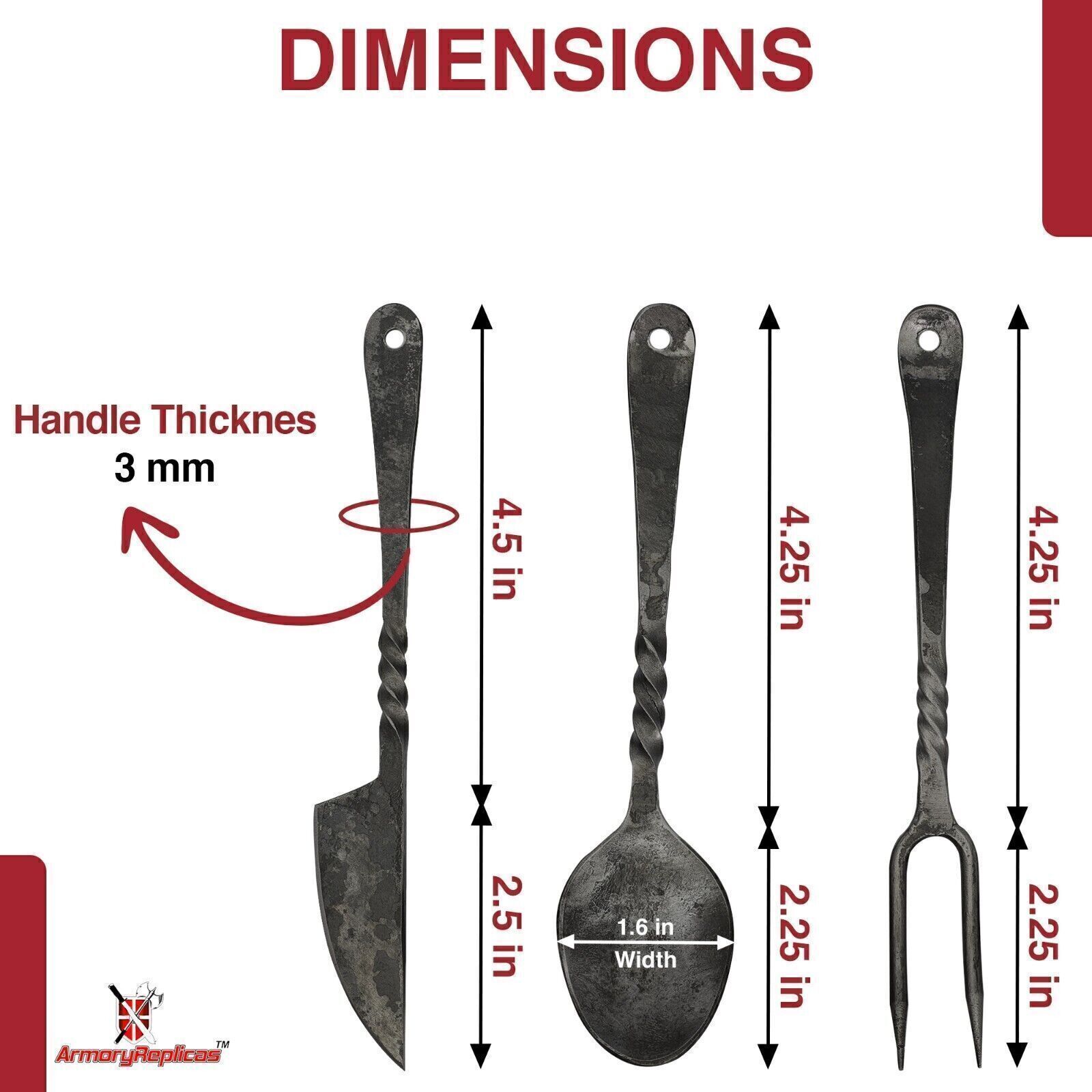 Forged Blacksmith Medieval Dining Hall Eating Kitchen Renaissance Utensils