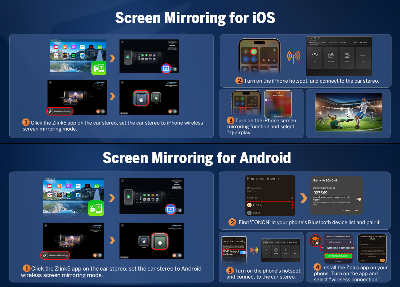 UX6K PRO MAX 2 DIN Android 13 8+128GB 10.1" QLED Car Stereo GPS CarPlay Radio 4G