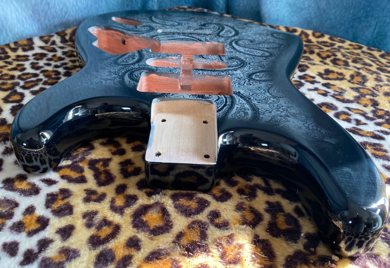 Paisley Stratocaster HSH Alder Fender Replacement Body Shielded Cavity