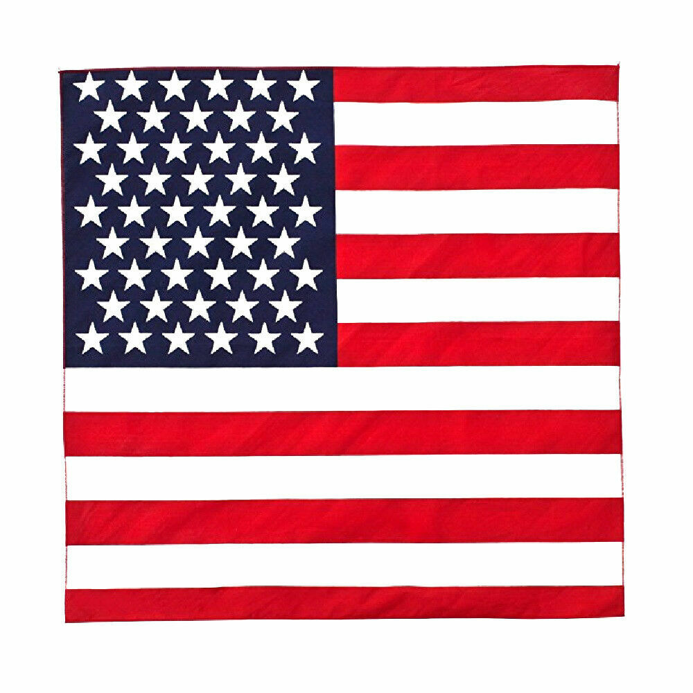 USA American Flag Bandannas 100% Cotton inches Bulk Wholesale Packs US Bandana