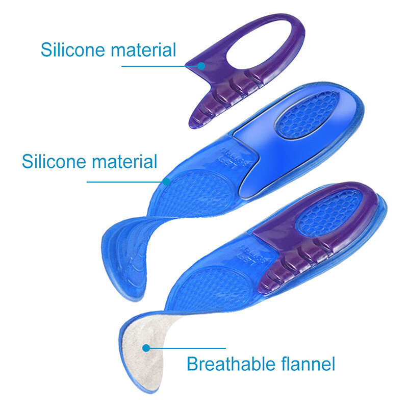 Silicone Gel Insoles Shock Insoles orthopedic Massaging Shoe Inserts Men Women