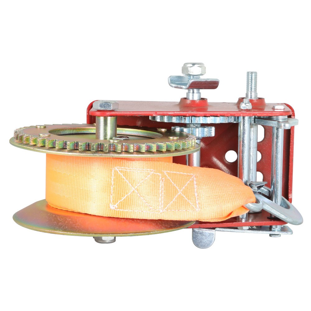 Heavy Duty Hand Winch 3500 LBS Dual Speed Hand Crank Red Strap ATV Trailer Boat