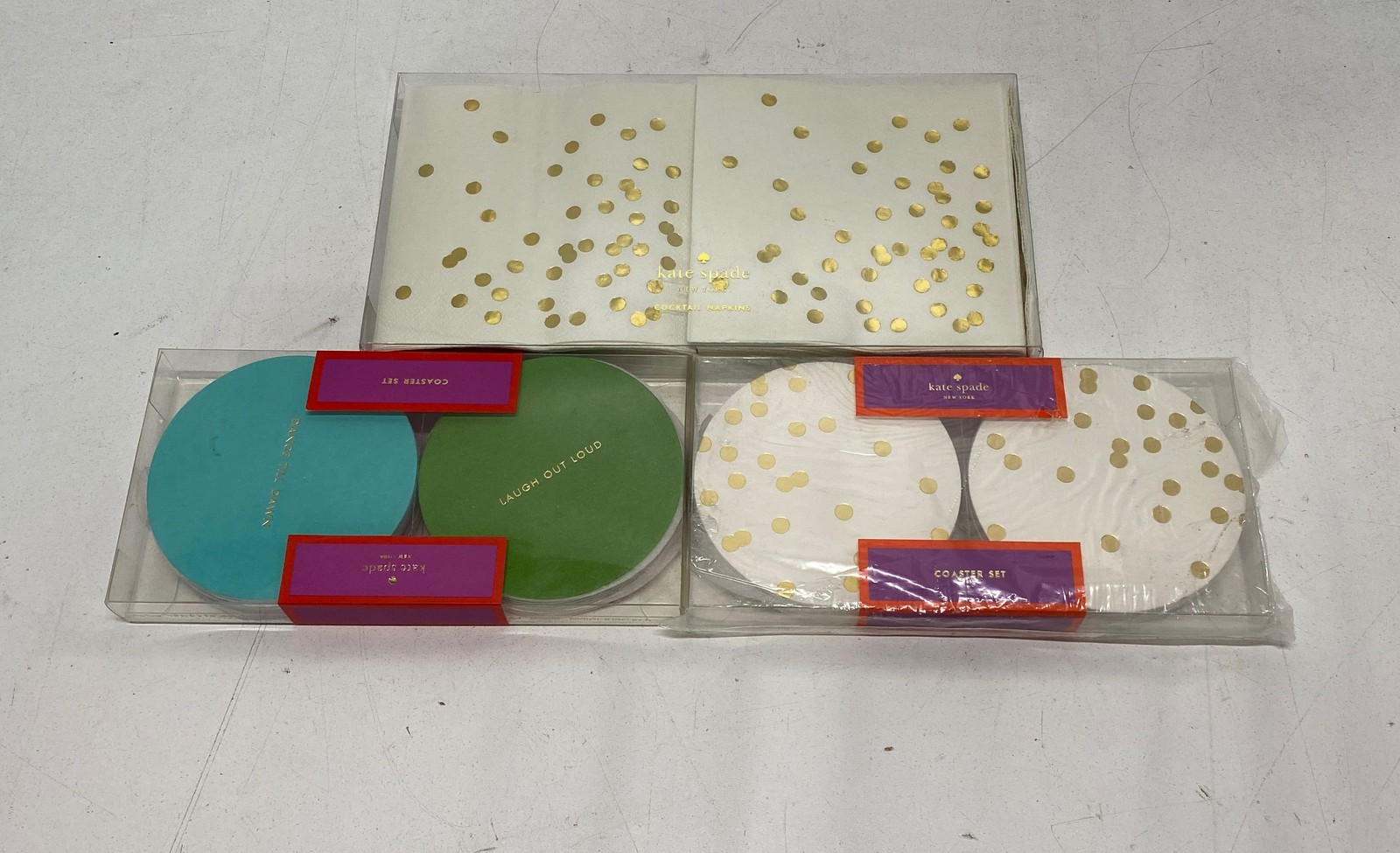 Kate Spade Coaster & Cocktail Napkin Set 3 pcs