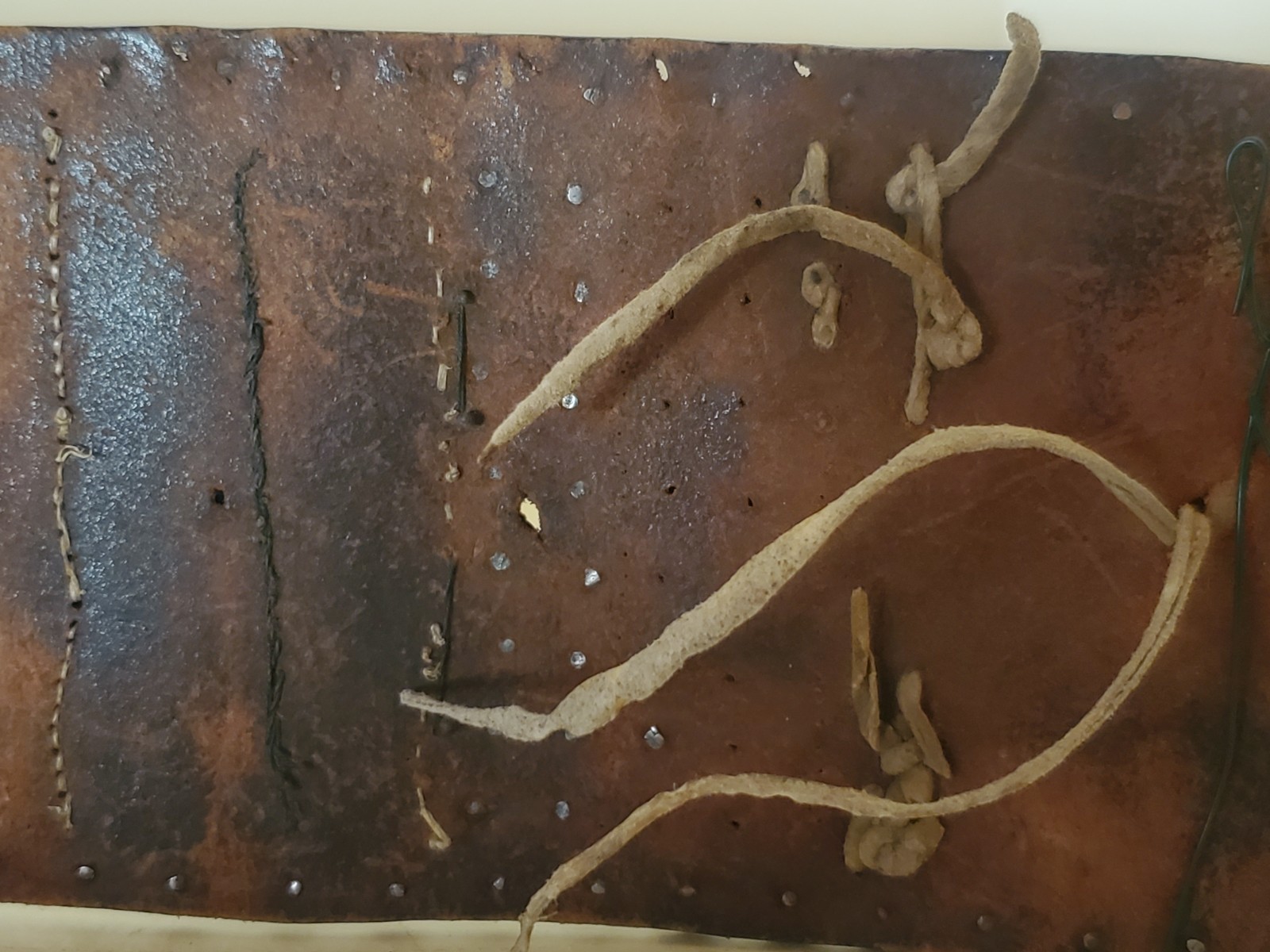 Antique OLD Native American Indian beaded warrior tacked belt Nez Perce 19th c.