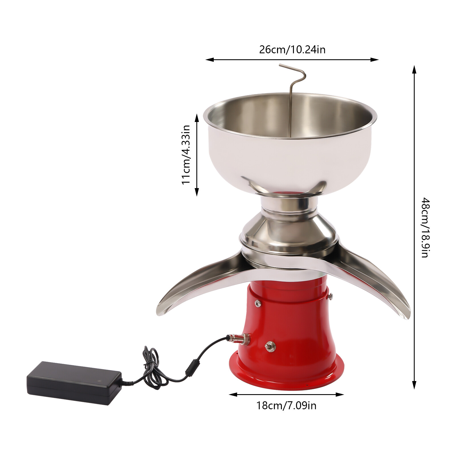 5L 13.2Gal/H Electric Milk Cream Centrifugal Separator Electric Cream Separator