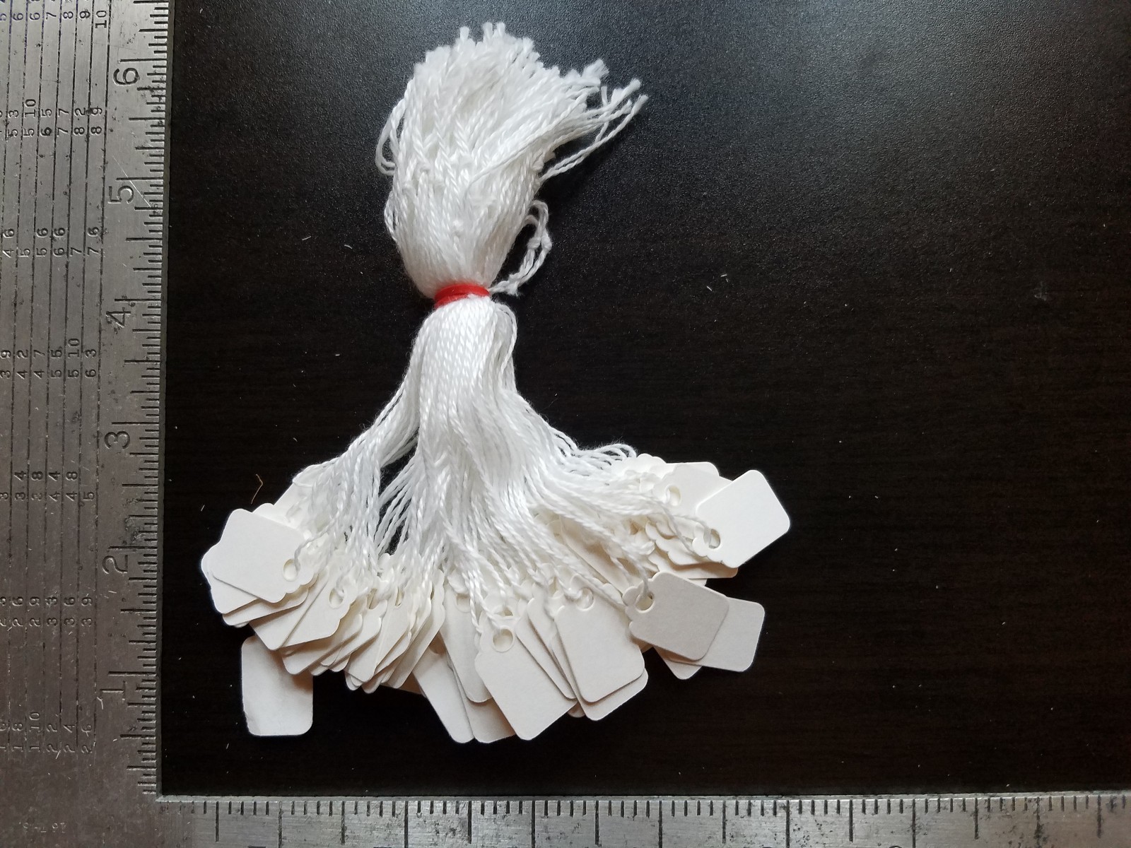 Blank White Merchandise Price Tags w/ String Retail Jewelry Strung Large Small