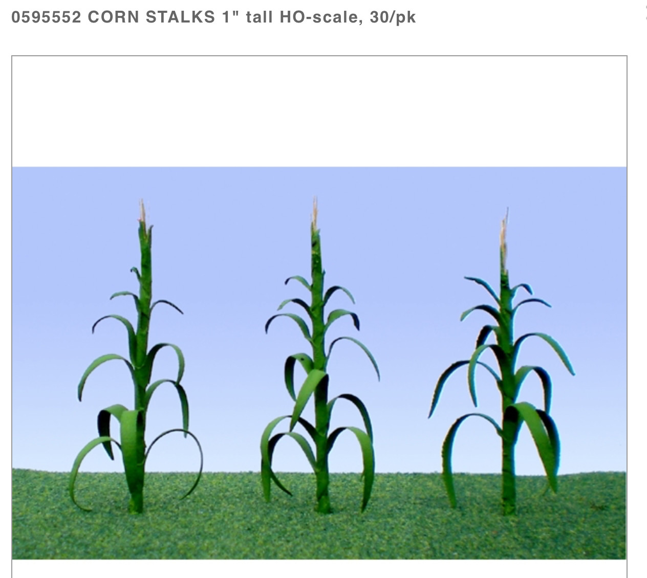 JTT Scenery 95552 Corn Stalks | 1" tall | HO-scale | 30/pk