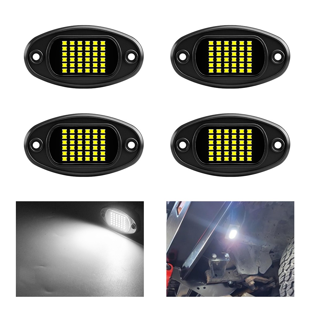 8 x Pure White LED Rock Lights Underbody Glow Lamp for Offroad SUV Pickup Truck