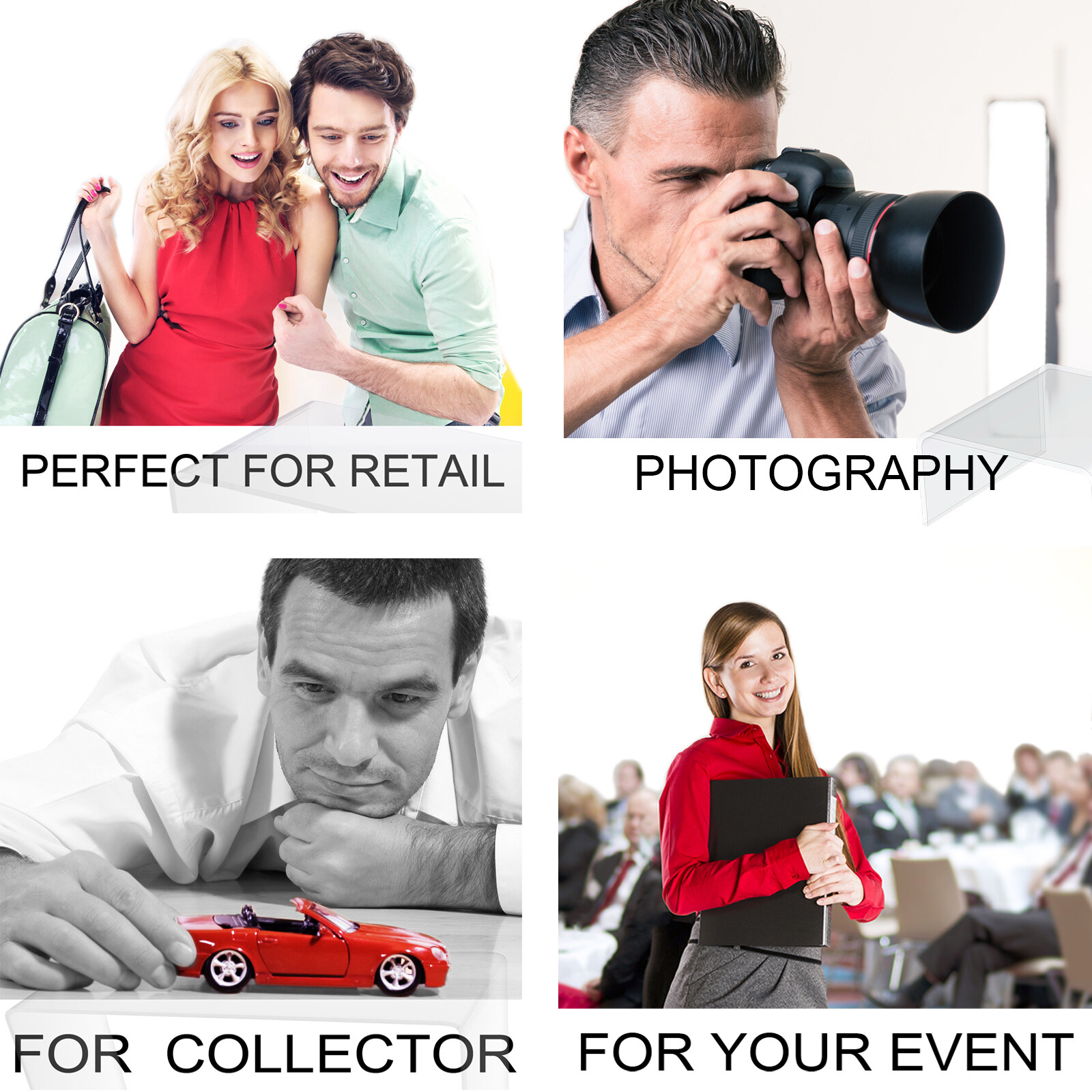 Acrylic Display Shelves Risers Plinths Stands for Collectables Items-Hoverstand