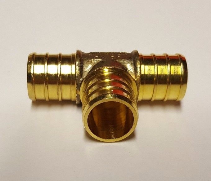 25 Pcs. 3/4" x 3/4" x 3/4" Pex Tee, 3/4 Inch Pex Tee, Lead Free Brass 23-2-3=25