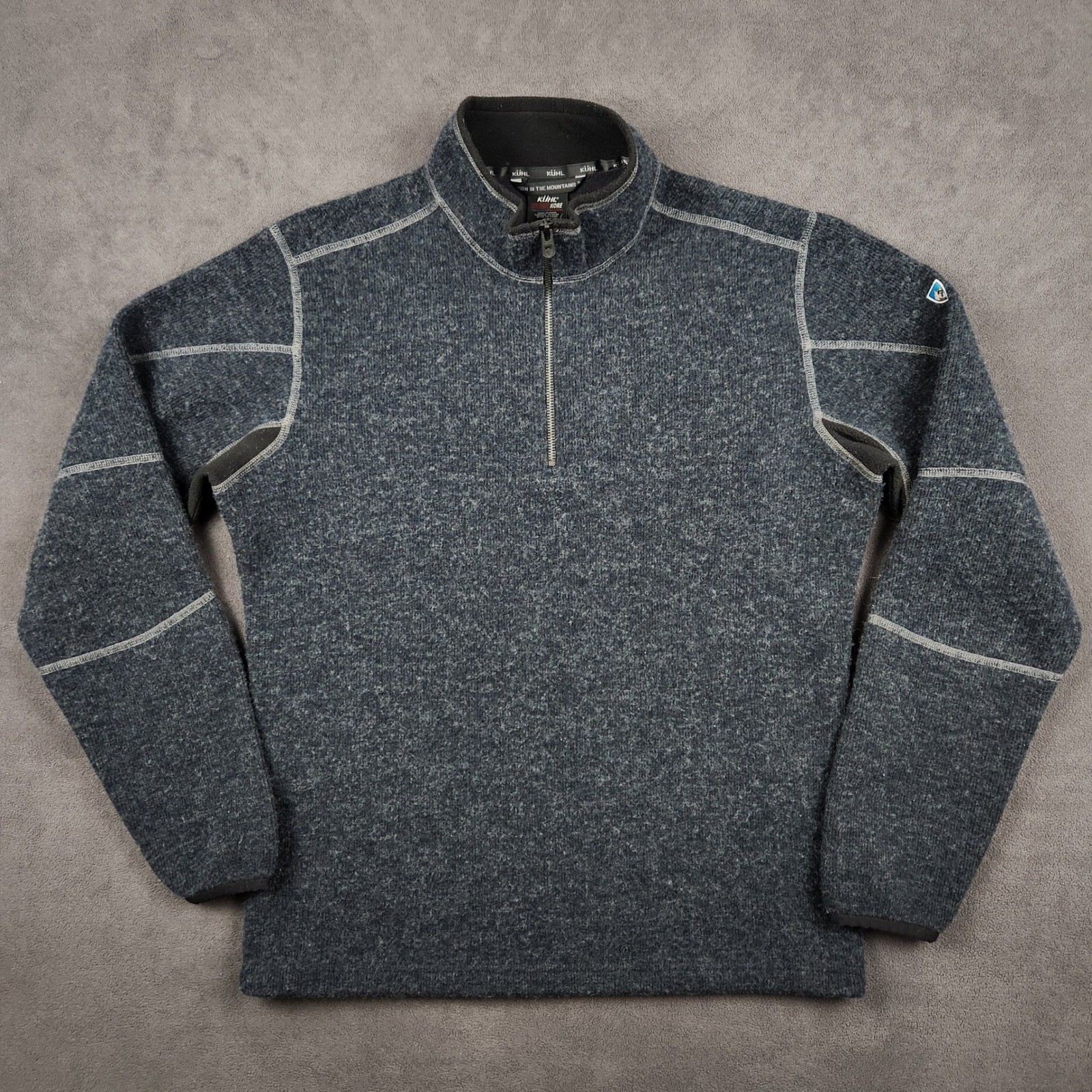KUHL Thor 1/4 Zip Fleece Pullover Sweater Jacket Mens Medium Pirate Blue 3082