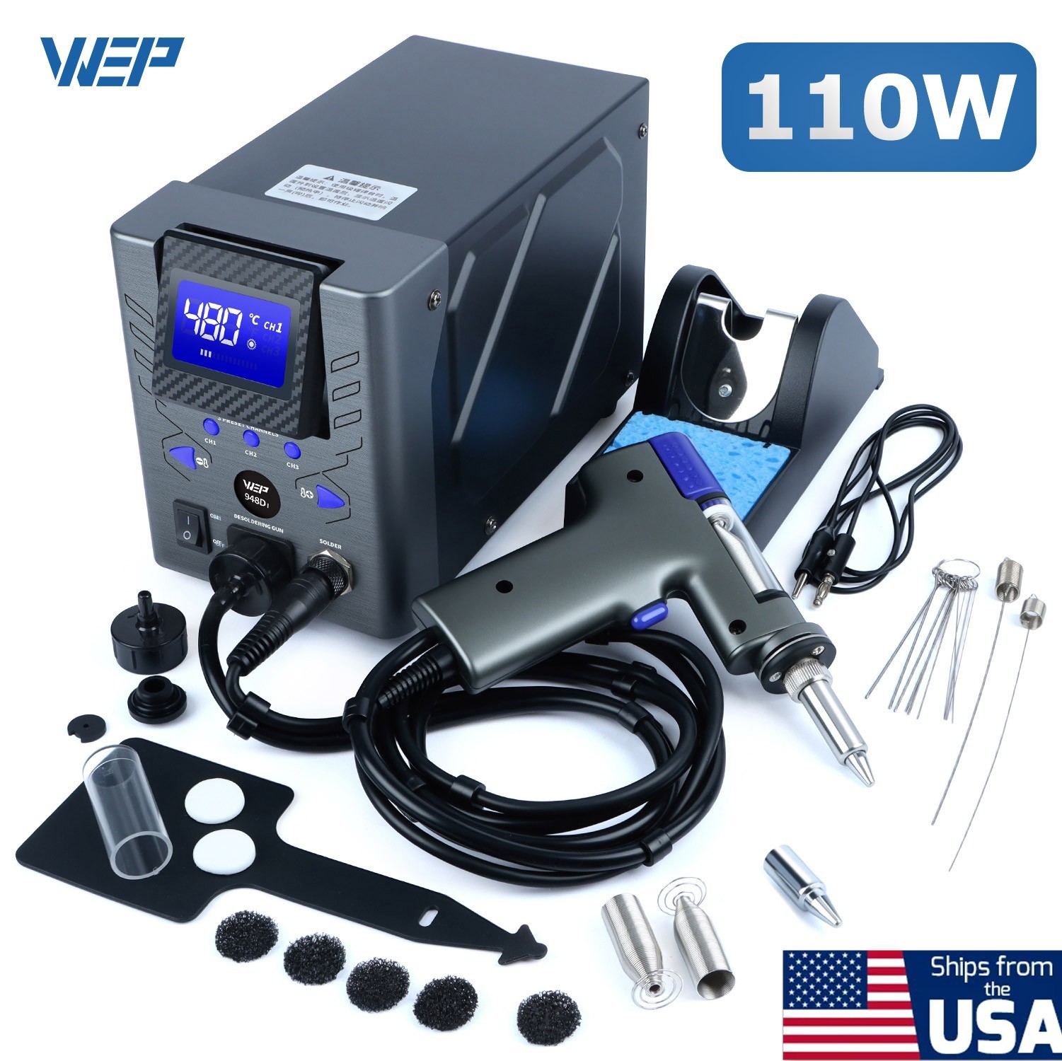 WEP 110W Desoldering Station Vacuum Sunction Tin Gun For Multi-Layer Board