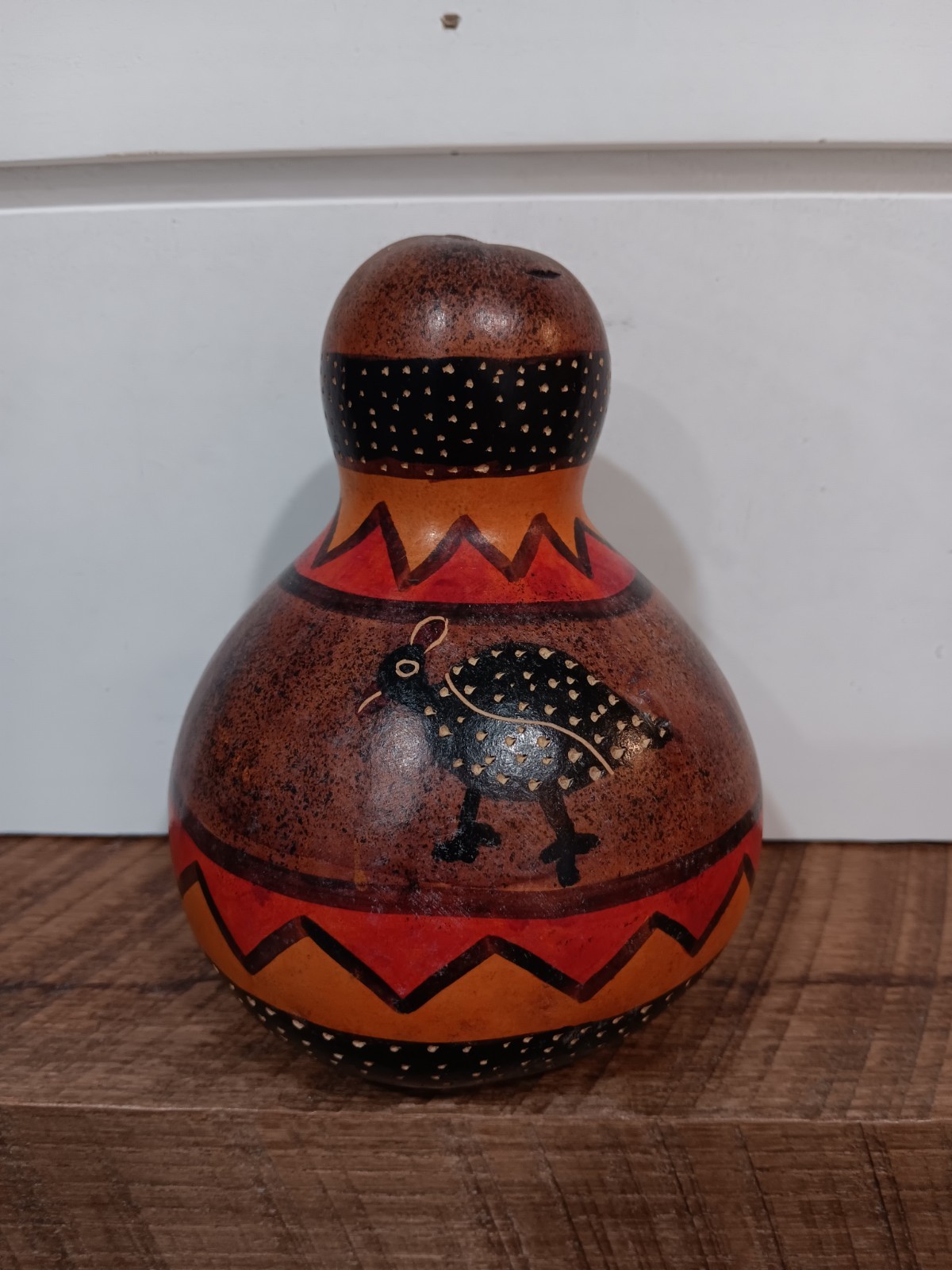 Handmade Decorative African Calabash Gourd Tribal Decor Folk Art Kenya
