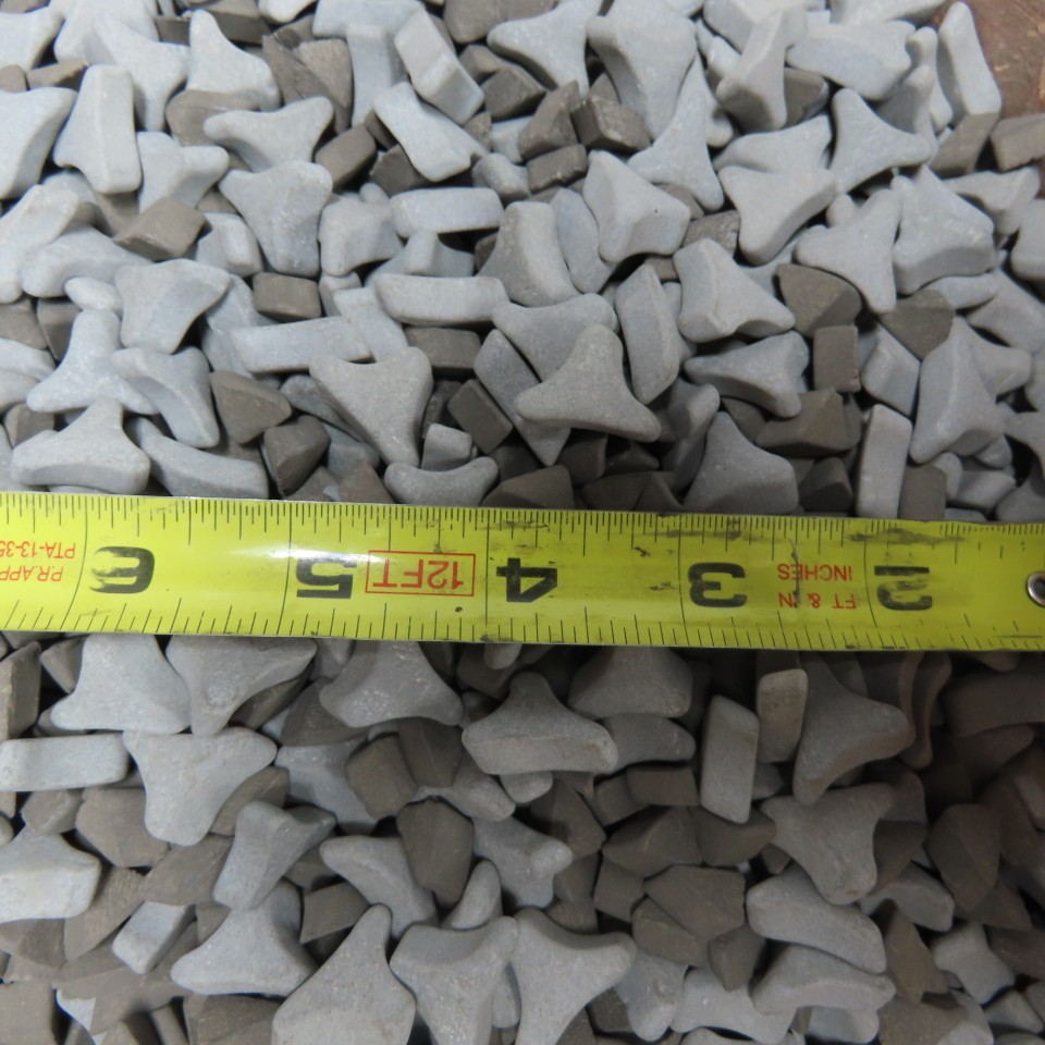 45lb+ Assorted Ceramic Triangle Tumbling Media Deburring Polishing