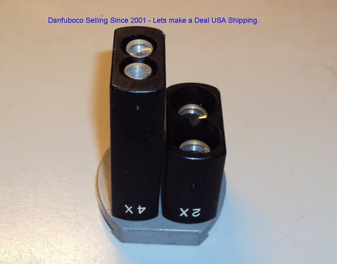 Microscope bottom lens unit 2X and 4X not sure who made it? Nice.