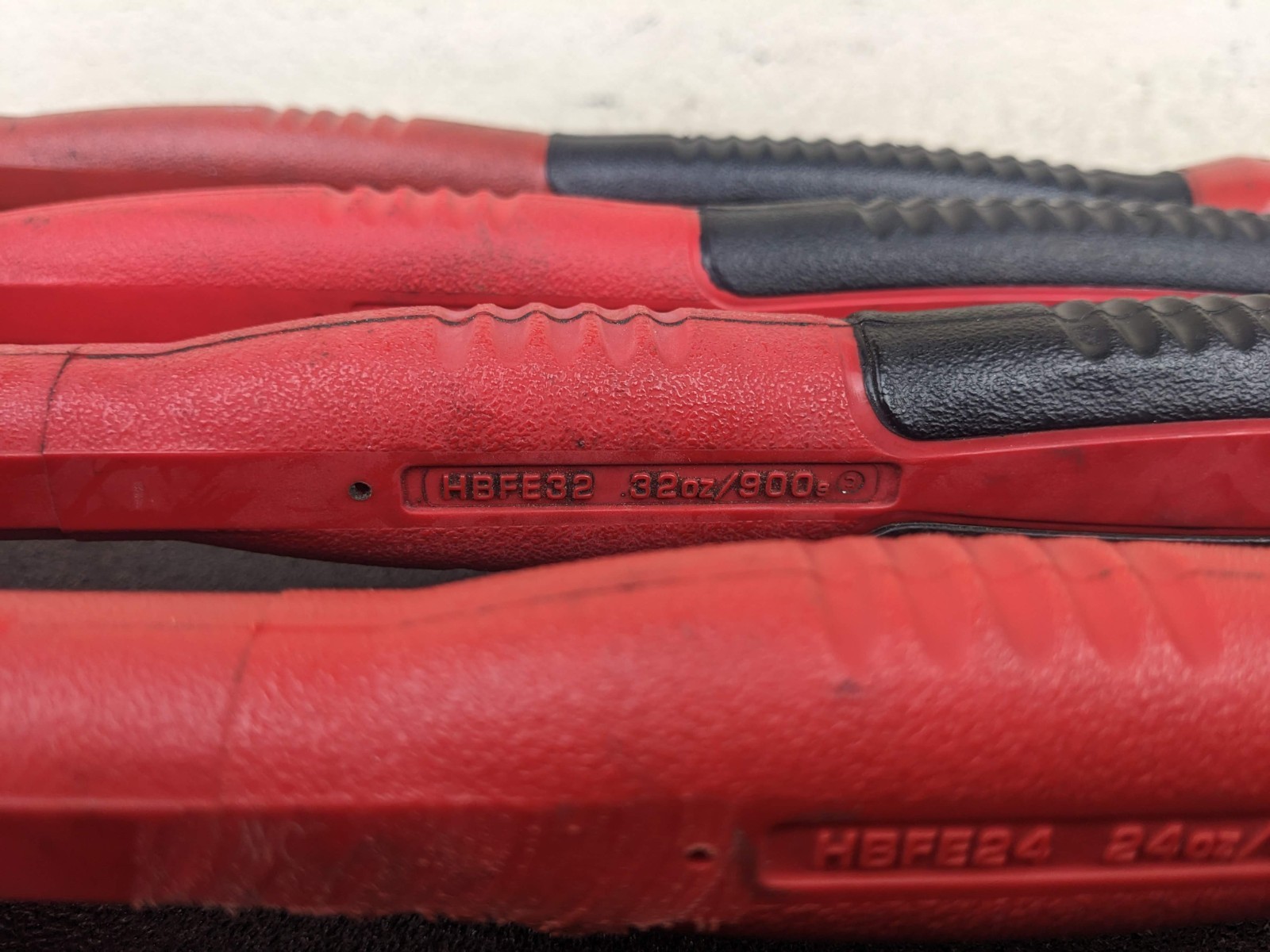 #bn105 Snap-on Tools 5Pc Master HBFE Red Soft Grip Dead Blow Hammer Set