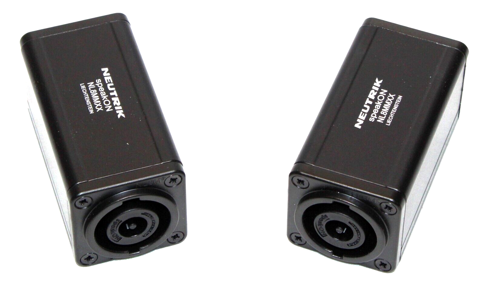 (2) Two Genuine NEUTRIK NL8MMXX Female 8 Pin SpeakON Coupler Adapter