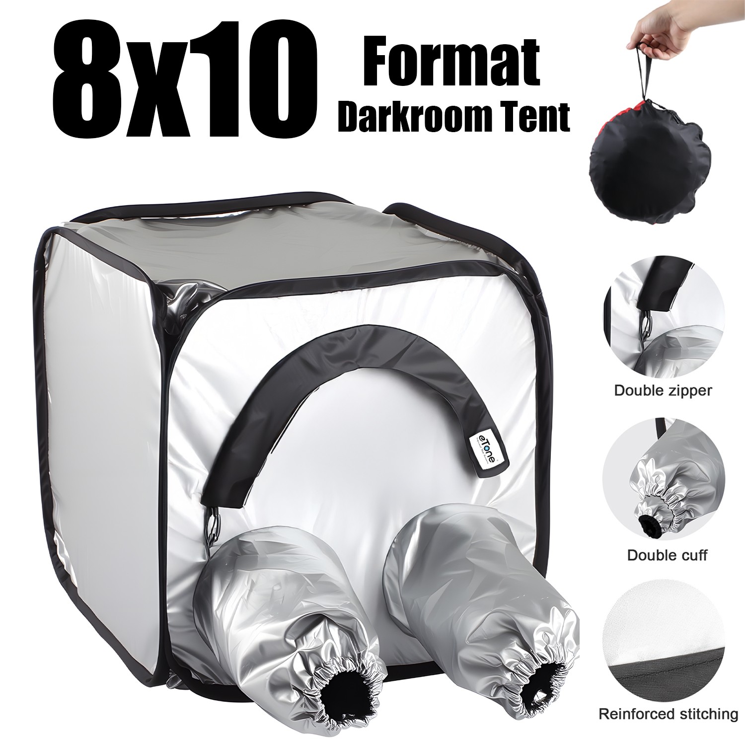 Portable Darkroom Tent Foldable Negative Changing Bag for 8x10 Film Developing