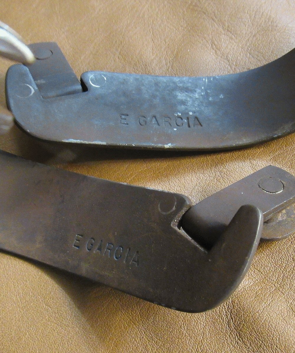 E Garcia Silver Spurs Concho With Inlays Brown Finish