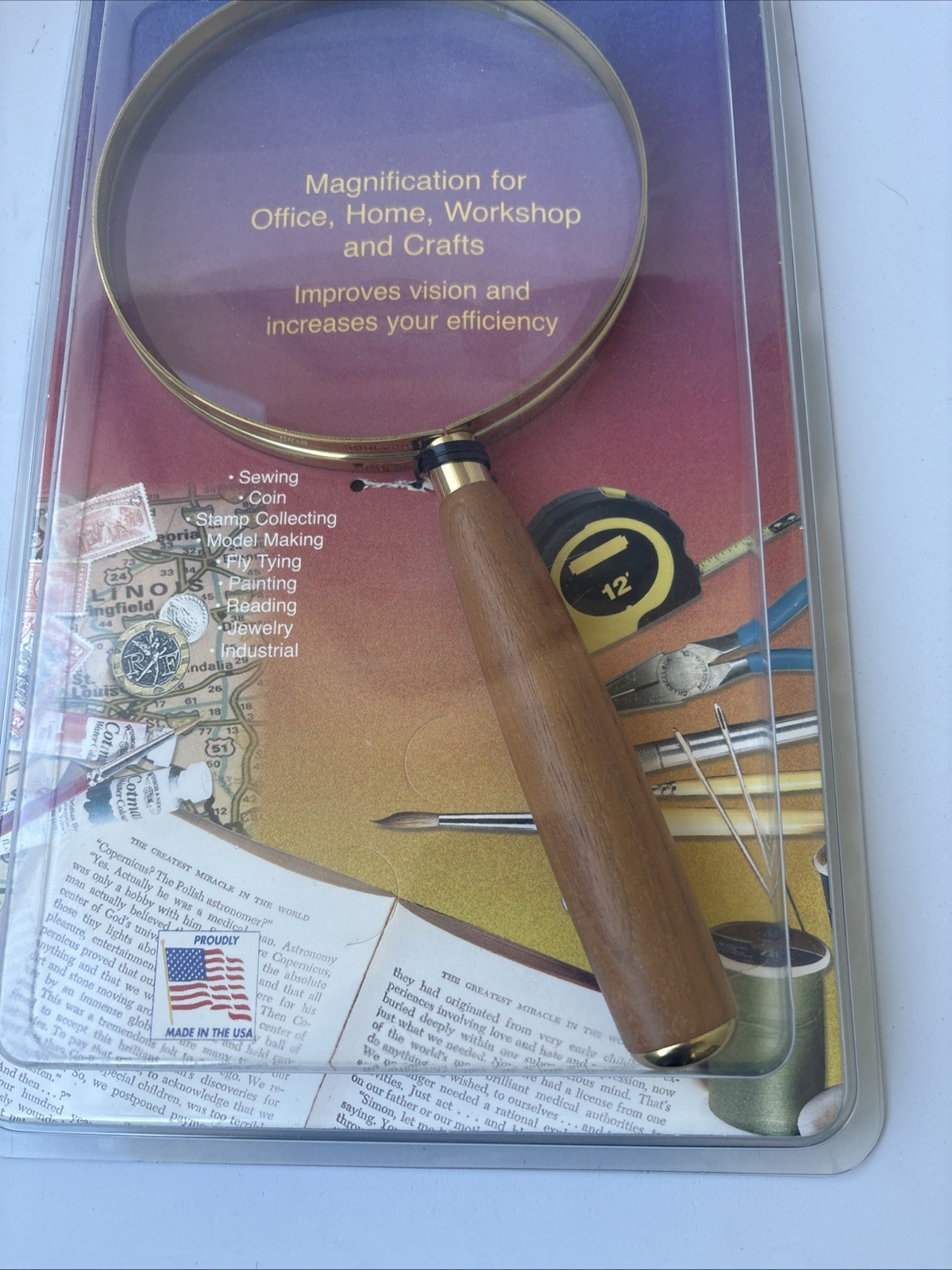 Vintage Donegan Optical Brass Magnifyer BR 305 Premier Brand New RARE USA