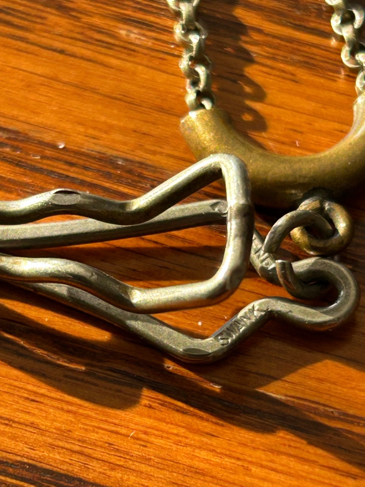 Vintage Signed SWANK Pocket Watch Chain with Slide