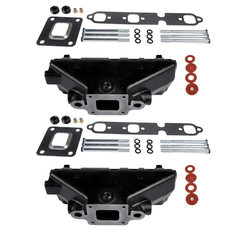2PCS Exhaust Manifold Dry Joint Riser for Mercruiser GM 4.3 V6 2002-UP 864612T01