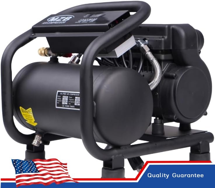 Ultra Quiet 1.1KW Air Compressor 110V 60HZ, 6L Tank 4-9 Bar Quick Pressurization