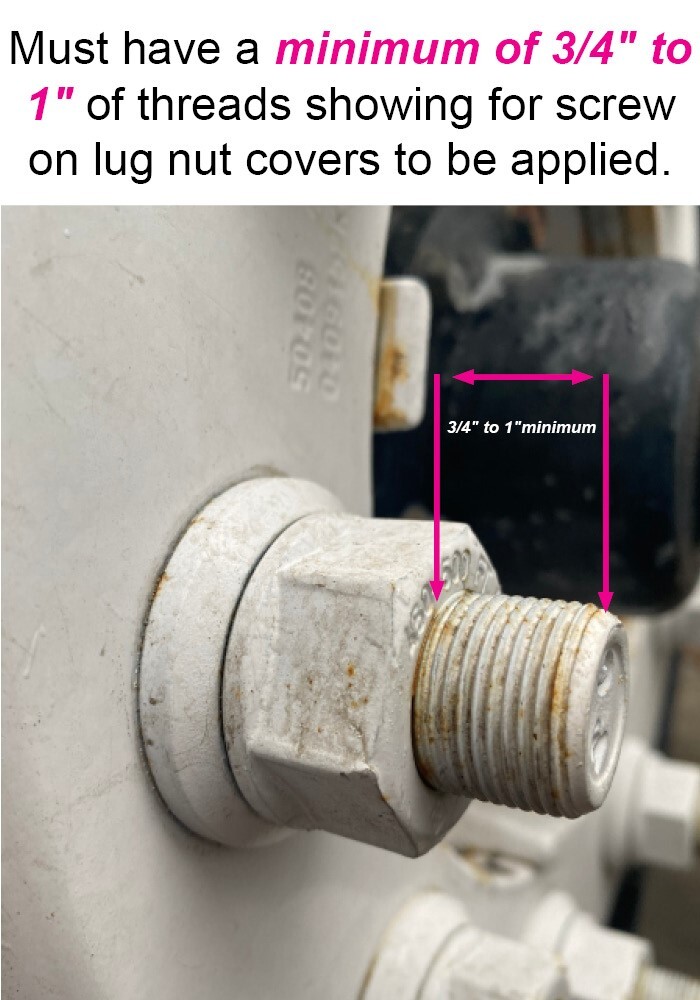 Chrome Hub Cover Kit 33mm Front & Rear Semi Truck Wheel Axle Covers Spiked