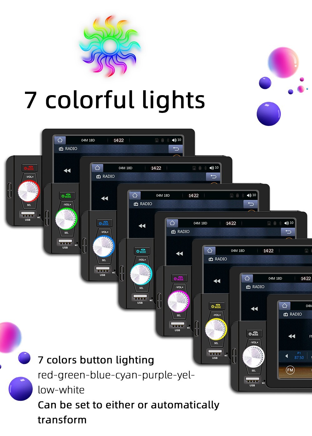 Single Din Car Stereo Radio Bluetooth MP5 Player For Apple Carplay Android Auto