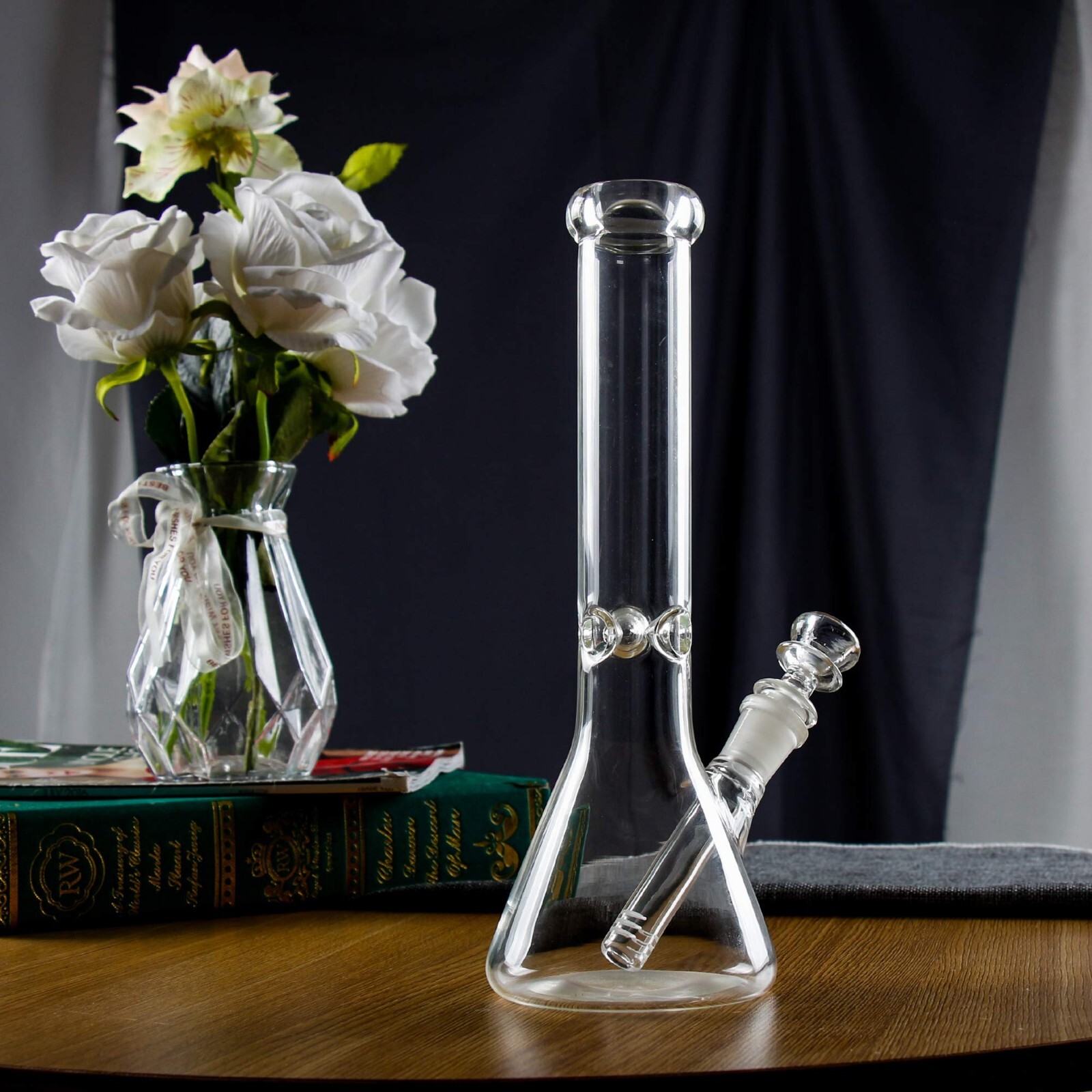 10 inch Heavy Glass Bong Water Pipe Smoking Bong Beaker + 14mm Bowl hookah USA