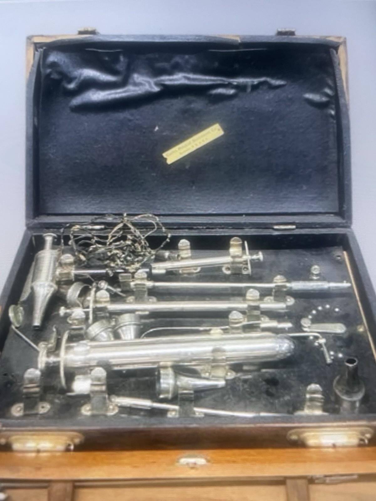Rare Antique Electro Medical Instrument Case With tools