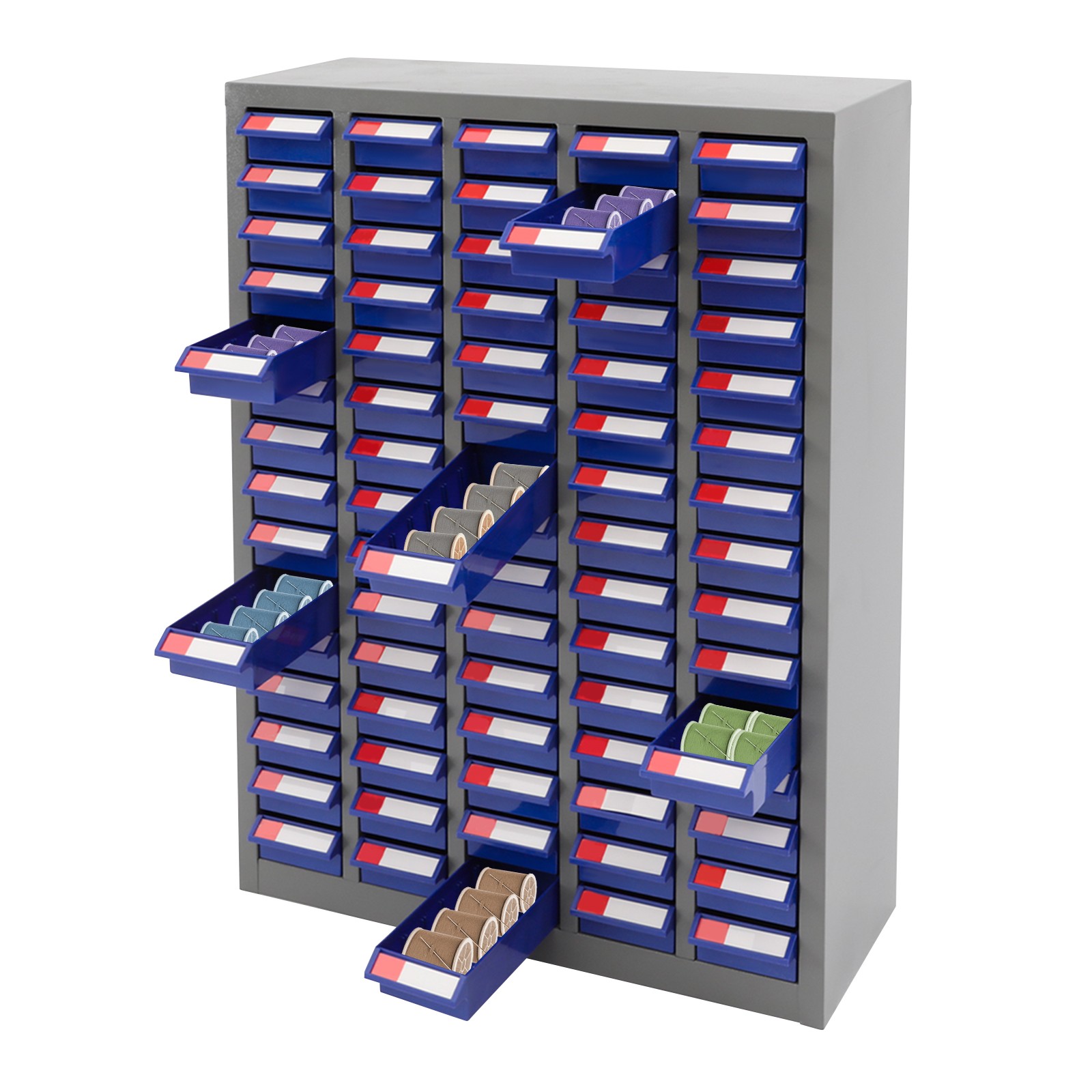 Grey, Clear/Grey, Blue 75-drawer Tool Cabinet Bolt And Nut Tool Storage Box